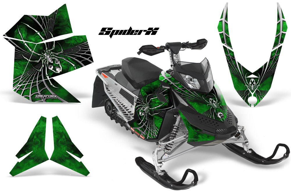 Skidoo REV XP Graphics Kit SpiderX Green